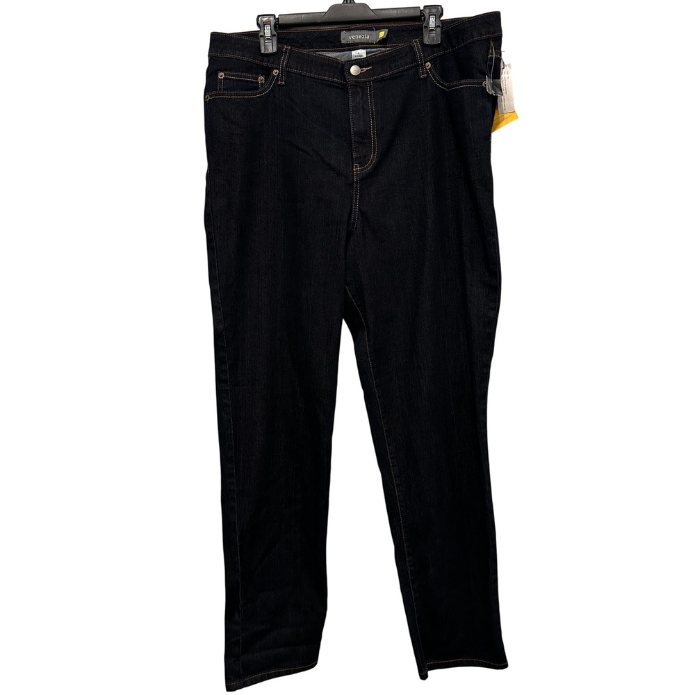 Venezia Lane Bryant Right Fit Straight Jeans Size 4 Average Dark Wash Denim